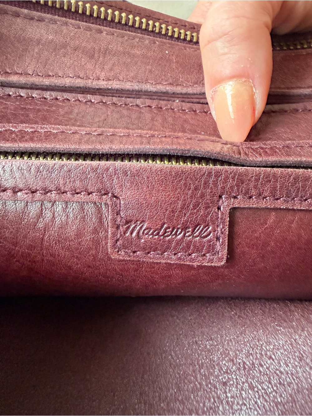 Madewell burgundy genuine leather tote - Picture 6 of 6